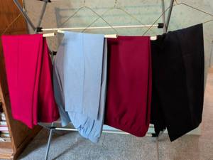 lot 253 image: Blair Womens Pants Lot 4 Pieces Pink Blue Burgundy Black