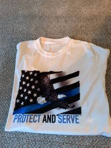 lot 285 image: Protect and Serve Eagle Flag T-Shirt Size L