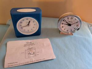 lot 346 image: Baby Ben and Equity Quartz Alarm Clock Lot 2 Clocks