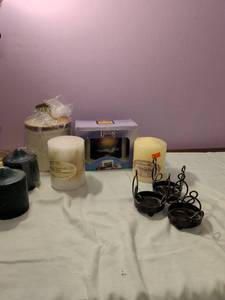 lot 434 image: Candle Lot with Holders and Accessories
