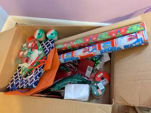 lot 445 image: Christmas Holiday Wrapping Paper Rolls Gift Wrap Lot Bundle