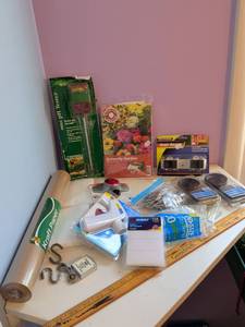 lot 461 image: Craft Supply Lot Glue Gun Labels Seed Mats Handy Holder Hooks Wire