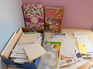 lot 463 image: Lot of Stationery Blank Cards Notepads and Recipe Box