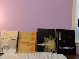 lot 492 image: Lot of 4 Yearbooks Inter-Collegiate Press 1961 Sunflower 1963 100th Anniversary