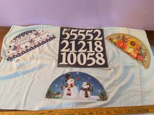 lot 495 image: Decorative Door Topper Set 3 Piece Welcome Snowman Pumpkin 55552