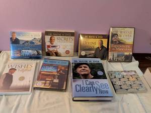 lot 498 image: Dr. Wayne W. Dyer Media Collection 8 Items DVDs Books Lot