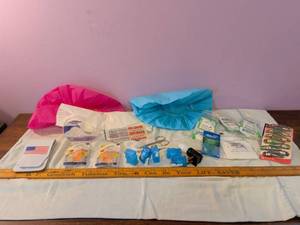 lot 514 image: Assorted Dental Supplies Lot Braces Floss Scissors Caps Bands