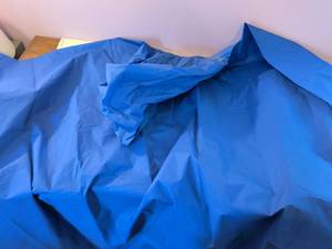 lot 516 image: Blue and Green Hooded Poncho or Rain Cape