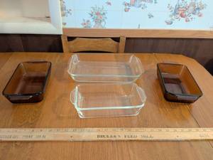 lot 550 image: Anchor Hocking Bake King Rectangular Glass Baking Dish 2-Piece Lot
