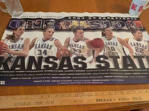 lot 585 image: Kansas State Wildcats 2004-05 Basketball Schedule Poster