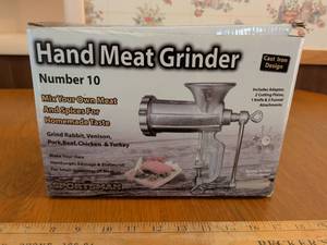lot 599 image: Sportsman Hand Meat Grinder Number 10 with Attachments