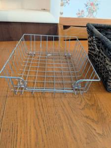 lot 659 image: Black Woven Storage Basket with Handles