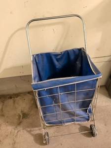 lot 766 image: Tote Cart Large Size with Blue Fabric Liner and Handle