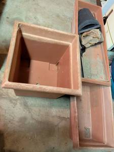 lot 835 image: Plastic Planter Box Two-Compartment Terracotta