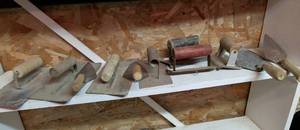 lot 865 image: Lot of Drywall Finishing Tools Trowels Floats Rollers Scrapers