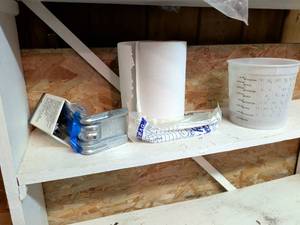 lot 866 image: Mixed Lot 50A 125250V Surface Mount Outlet, C-Clamp, 2qt Mixing Cup, Paper Towel Roll