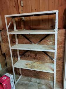 lot 872 image: 5-Shelf Metal Storage Rack with Perforated Shelves