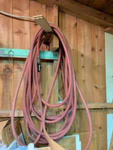 lot 876 image: Craftsman Garden Hose Reel with Pink Hose