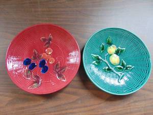 Pair of Zell majolica plates