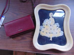 lot 3295 image: Silk picture and Chaps handbag