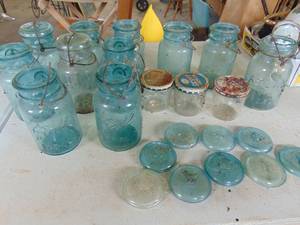 lot 3327 image: Canning jars with glass lids