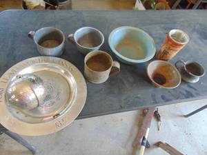 lot 3343 image: Leavenworth plate and graniteware cups
