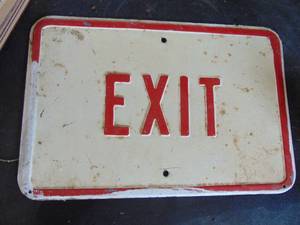 lot 3353 image: Heavy embossed exit sign