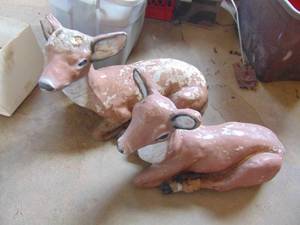 lot 3359 image: Concrete deer statuary