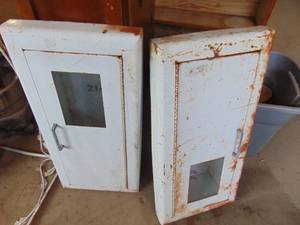 lot 3367 image: Pair of extinguisher cabinets