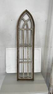 lot 18162 image: Arched Window Frame with Panes 10 inches Wide 48 inches Tall - Retail $0