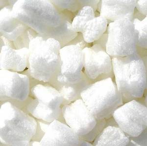 lot 18185 image: Box of styrofoam packing peanuts - Retail $38