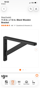 lot 18190 image: Everbuilt 11.5 in. x 7.5 in. Black Wooden Bracket ( 1 pair ) - Retail $0