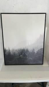 lot 18196 image: Framed Forest Landscape Print Black Frame 24 wide x 30 tall  - Retail $0