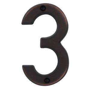 lot 18207 image: 6 in. Aged Bronze Screw On House Number 3 ( numbers 2, 9 and 3 ) - Retail $12