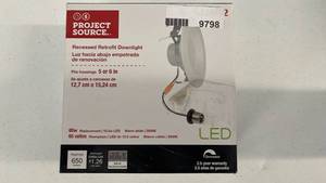 lot 18232 image: Project Source 65W Warm White Dimmable LED Recessed Retrofit Downlight 0794782