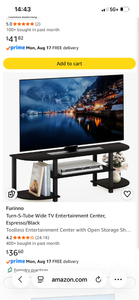 lot 18245 image: Furinno Turn-S-Tube Wide TV Entertainment Center EspressoBlack - Retail $0