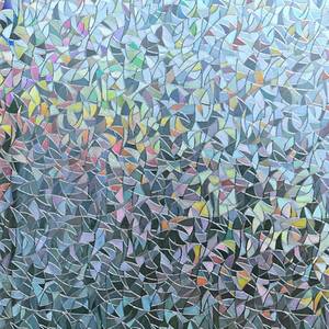 lot 18255 image: LOVADA Rainbow Window Cling Privacy Film Static - Decorative One Way Stained Glass Window Tint for Home & Bathroom - Light Filtering Anti Glare Anti Peep, Reeded Glass Style, UV Control, 17.5 x 78.7