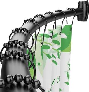 lot 18260 image: Curved Shower Curtain Rod for Bathroom, 40-72 Inches Adjustable Shower Rod - Retail $33
