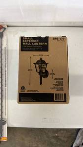 lot 18280 image: Small Exterior Wall Lantern Clear Beveled Glass Shade 240177 Black - Retail $0