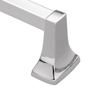 lot 18282 image: Moen 2218 Contemporary Towel Bar, Chrome, 18-Inch ( missing mounting hardware ) - Retail $35