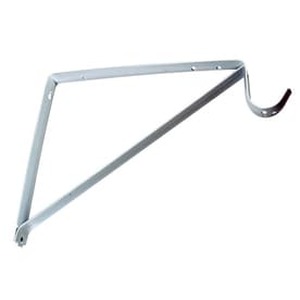 lot 18287 image: Style Selections Steel 12.8-in x 0.94-in White Shelf Bracket ( lot is 2 brackets. One looks grey ) - Retail $8