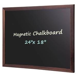lot 18289 image: Comix Magnetic Chalkboard, 18 x 24 Inches Wooden-Framed Blackboard for Kids, Hanging Chalk Board for Home Kitchen Restaurant Menu - Retail $40
