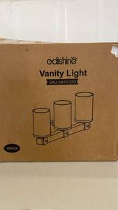 lot 18290 image: edishine Vanity Light 3-Light HHVL02D ( box was sealed- only opened for pics) - Retail $0