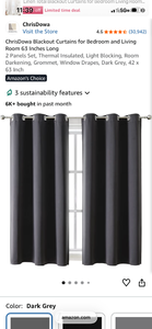 lot 18293 image: ChrisDowa Blackout Curtains 64w x 68L  2 Panel Set Brown ( see pics ) very heavy - Retail $0