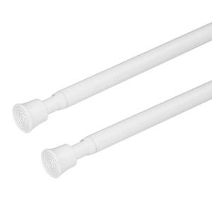 lot 18294 image: KXLife Spring Tension Rods for Windows Adjustable 28-49, 2Pcs, White - Retail $15