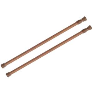 lot 18296 image: KXLife 2 Pack Spring Tension Curtain Rod for Window 28 to 48 Inch, Oak - Retail $19