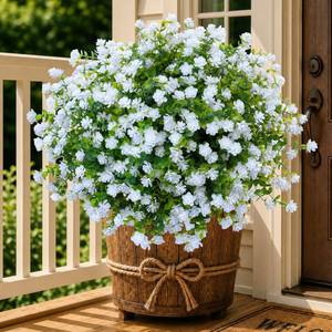 lot 18298 image: AXYLEX Artificial Flowers for Outdoors, 12 Bundles Fake Plants (White) - Retail $20