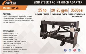 lot 73041 image: Cat I & II Skid Steer 3 Point Hitch Adapter with PTO (PHA-2C)
