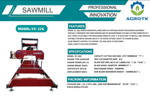 lot 76028 image: 15 HP RATO Gas Portable Sawmill - 32 Inch Log Capacity (YC-32G)