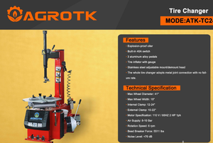lot 76030 image: 24 Inch 110 Volt Automotive Tire Changer with Bead Blaster (ATK-TC24)